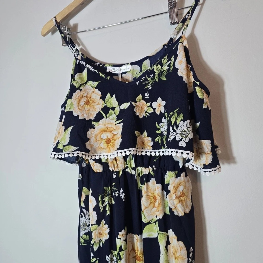 NWT Cupshe Womens Floral Flowy Maxi Dress Small Feminine Coastal Vacation Boho - Picture 3 of 10